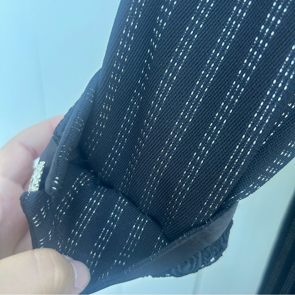 Vintage long pinstripe, lace and jeweled blazer. - Picture 15 of 16